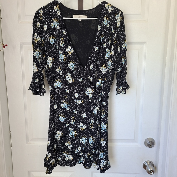 (1241) The Loft Woman's Country Garden Quarter Sleeve Floral Dress, Size: 8 - Picture 4 of 13